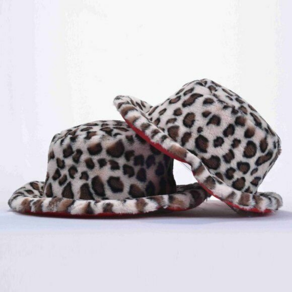 Men's Manzini Beige | Brown | Red Bottom Faux Fur Hat NWT